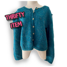 Load image into Gallery viewer, Vintage Turquoise Bell Sleeved Cardigan
