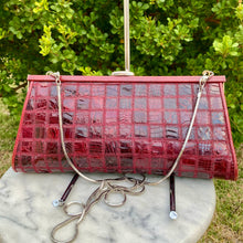 Load image into Gallery viewer, Vintage Patchwork Crocodile Leather Clutch, c. 1980s