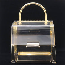 Load image into Gallery viewer, Vintage Clear Lucite & Gold-Tone Frame Handbag