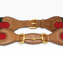 Load image into Gallery viewer, Vintage 1970s Gucci Web Horsebit Belt