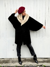 Load image into Gallery viewer, Vintage Black Persian Lamb Coat with Pale Mink Collar