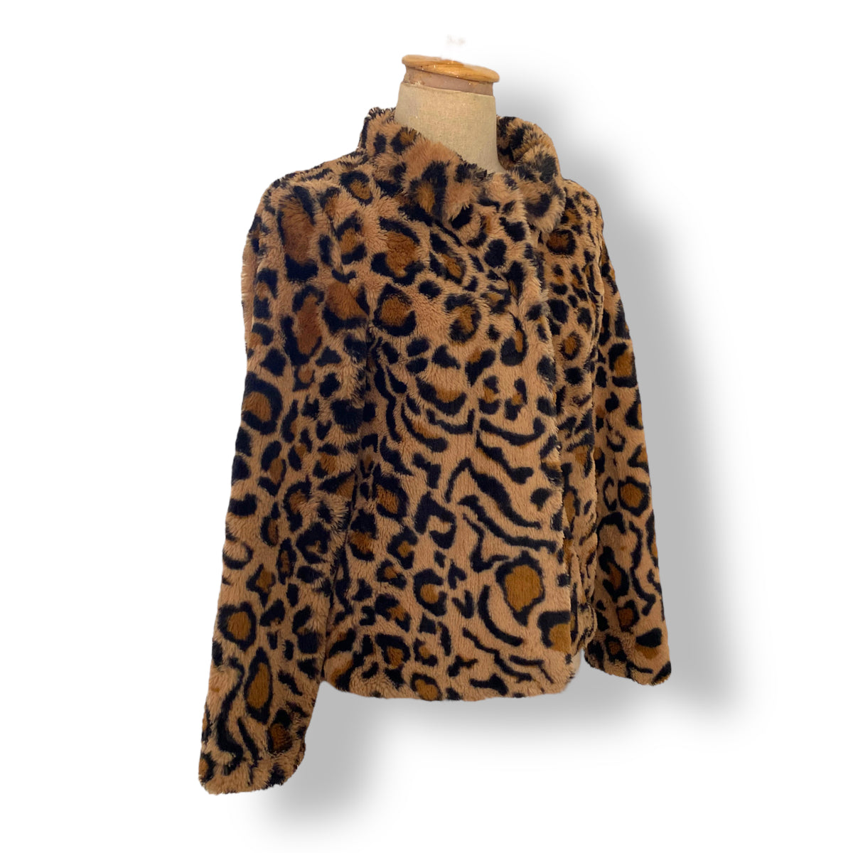 Fur leopard print outlet jacket