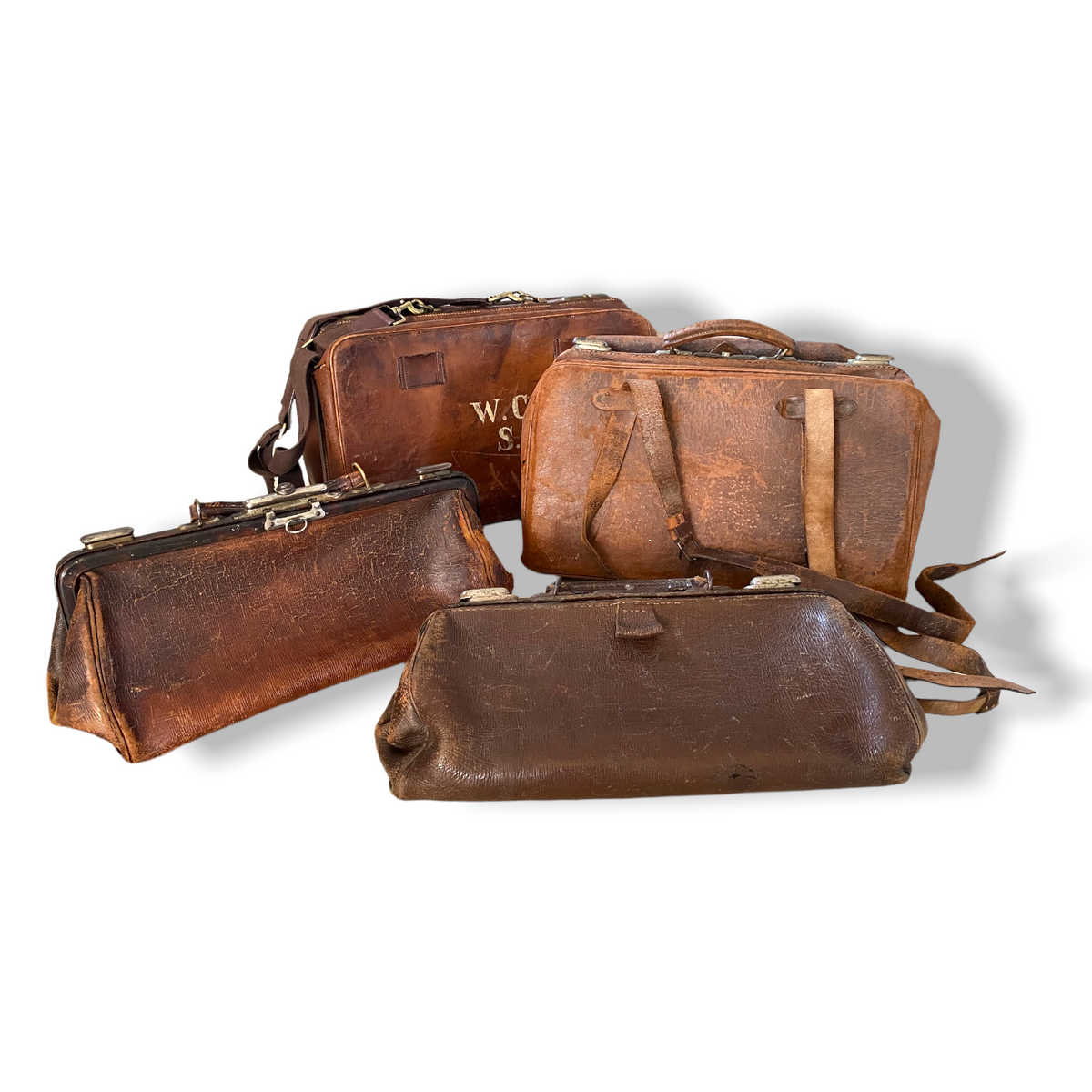 Antique leather doctors bag hot sale