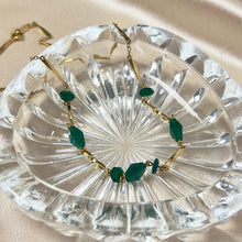 Load image into Gallery viewer, Vintage 18K Gold-Filled Green Stone Necklace

