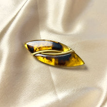 Load image into Gallery viewer, Vintage Amber-Tone Lucite Modernist Brooch
