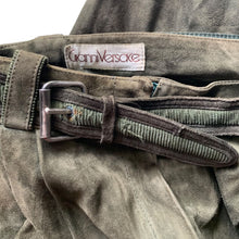 Load image into Gallery viewer, Vintage Gianni Versace Olive Green Suede Pants
