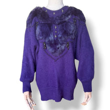 Load image into Gallery viewer, Vintage Korean Angora &amp; Fur Embellished Jersey
