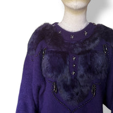 Load image into Gallery viewer, Vintage Korean Angora &amp; Fur Embellished Jersey
