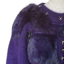 Load image into Gallery viewer, Vintage Korean Angora &amp; Fur Embellished Jersey
