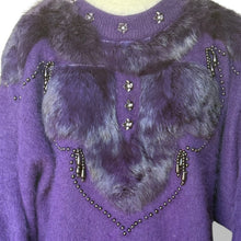 Load image into Gallery viewer, Vintage Korean Angora &amp; Fur Embellished Jersey
