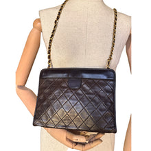 Load image into Gallery viewer, Vintage Chanel Chocolate Lambskin Quilted Shoulder Bag
