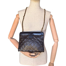 Load image into Gallery viewer, Vintage Chanel Chocolate Lambskin Quilted Shoulder Bag
