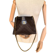 Load image into Gallery viewer, Vintage Chanel Chocolate Lambskin Quilted Shoulder Bag
