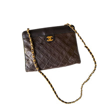 Load image into Gallery viewer, Vintage Chanel Chocolate Lambskin Quilted Shoulder Bag
