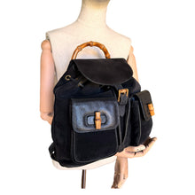Load image into Gallery viewer, Vintage Gucci Bamboo Leather &amp; Suede Backpack
