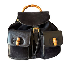 Load image into Gallery viewer, Vintage Gucci Bamboo Leather &amp; Suede Backpack
