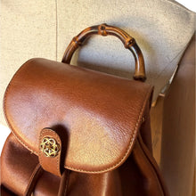 Load image into Gallery viewer, Vintage Gucci Bamboo Handle Leather Backpack
