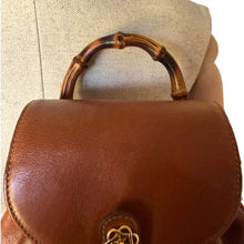 Load image into Gallery viewer, Vintage Gucci Bamboo Handle Leather Backpack
