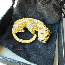Load image into Gallery viewer, Vintage Trifari Rhinestone Panther Brooch
