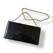 Load image into Gallery viewer, Vintage Crocodile Evening Clutch with Chain
