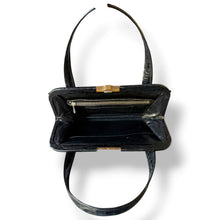 Load image into Gallery viewer, Vintage Black Crocodile Top Handle Bag
