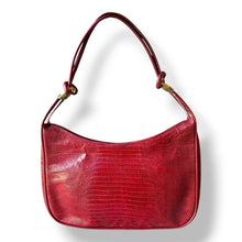 Load image into Gallery viewer, Vintage Red Lizard Skin Shoulder Bag
