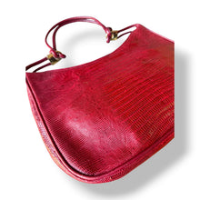 Load image into Gallery viewer, Vintage Red Lizard Skin Shoulder Bag
