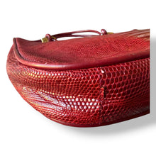 Load image into Gallery viewer, Vintage Red Lizard Skin Shoulder Bag
