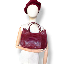 Load image into Gallery viewer, Vintage Red Lizard Skin Shoulder Bag
