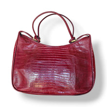 Load image into Gallery viewer, Vintage Red Lizard Skin Shoulder Bag
