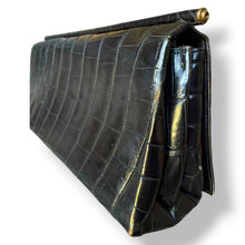 Load image into Gallery viewer, Vintage Black Crocodile Clutch
