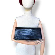Load image into Gallery viewer, Vintage Black Crocodile Clutch
