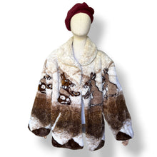 Load image into Gallery viewer, Vintage Woodland Scene Faux Fur Jacket
