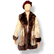 Load image into Gallery viewer, Vintage Rabbit Fur Coat with Sheepskin Trim, Circa 1970s
