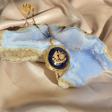Load image into Gallery viewer, Vintage Limoges Porcelain Pendant Necklace with 18K Gold-Filled Chain
