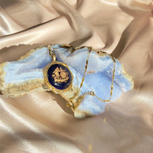 Load image into Gallery viewer, Vintage Limoges Porcelain Pendant Necklace with 18K Gold-Filled Chain
