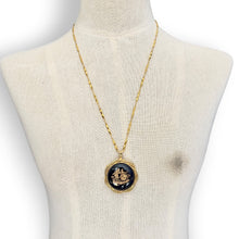 Load image into Gallery viewer, Vintage Limoges Porcelain Pendant Necklace with 18K Gold-Filled Chain
