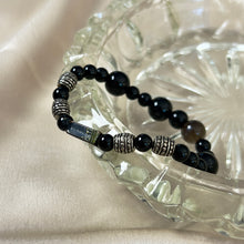 Load image into Gallery viewer, Upcycled Burberry Black Beaded Bracelet
