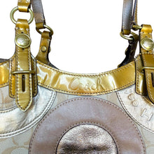 Load image into Gallery viewer, Vintage Coach Signature Patchwork Metallic Tote Bag
