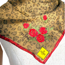 Load image into Gallery viewer, Vintage Fendi Leopard Print Silk Scarf
