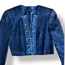 Load image into Gallery viewer, Vintage Cropped Suede Jacket with Leather Trim
