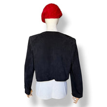 Load image into Gallery viewer, Vintage Cropped Suede Jacket with Leather Trim
