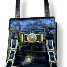 Load image into Gallery viewer, Vintage Gianni Versace Croc-Embossed Leather Top Handle Bag
