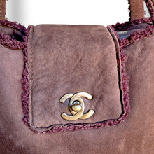 Load image into Gallery viewer, Vintage Chanel Suede Tote with Shearling Trim
