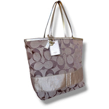 Load image into Gallery viewer, Coach Signature Metallic Tote Bag
