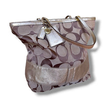 Load image into Gallery viewer, Coach Signature Metallic Tote Bag
