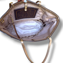 Load image into Gallery viewer, Coach Signature Metallic Tote Bag
