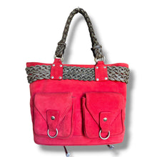 Load image into Gallery viewer, Vintage Loewe Red Suede Anagram Tote Bag
