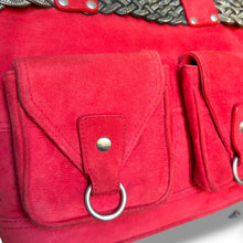 Load image into Gallery viewer, Vintage Loewe Red Suede Anagram Tote Bag
