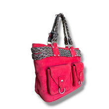 Load image into Gallery viewer, Vintage Loewe Red Suede Anagram Tote Bag
